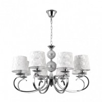 Distribuidor - Lâmpadas Diversas | Lâmpadas Clássicas | LAMPARA UBEDA 8XE14 CROMO PANTALLA BLANCA REGX76X76 CM Ref: 201758020 